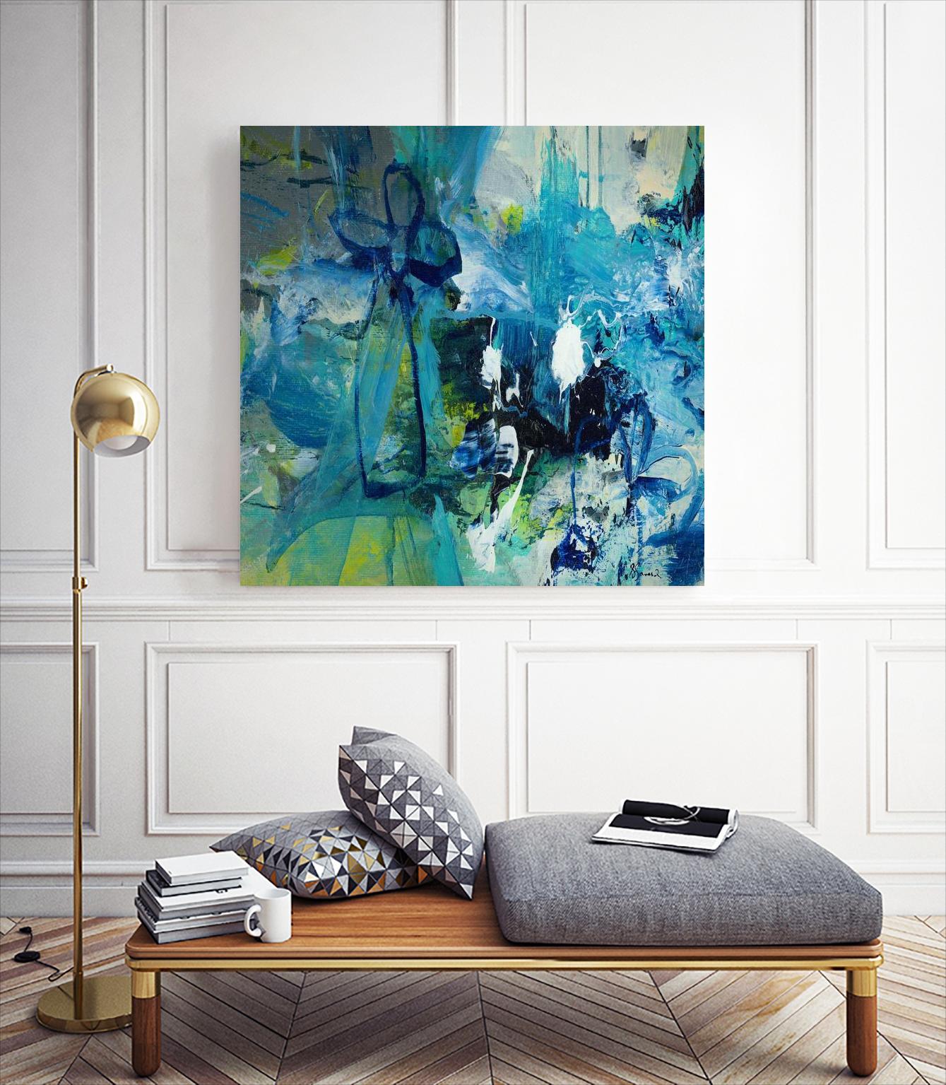 Abstract Flower by Doris Savard on GIANT ART - blue abstract