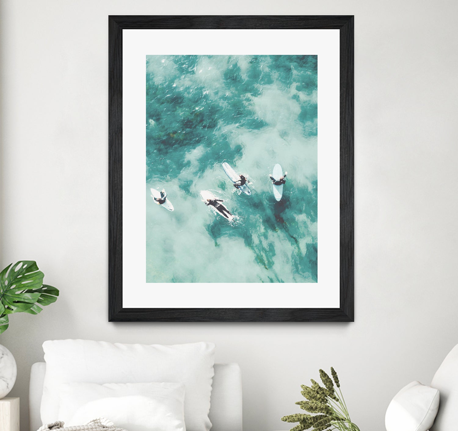 Surfers I by Unknown on GIANT ART - blue coastal ocean