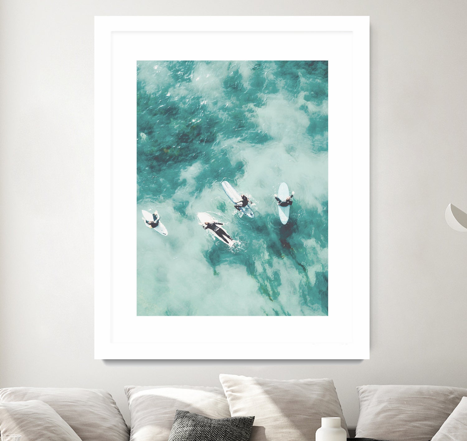 Surfers I by Unknown on GIANT ART - blue coastal ocean