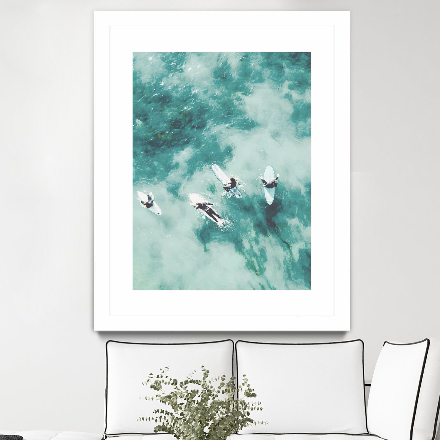 Surfers I by Unknown on GIANT ART - blue coastal ocean