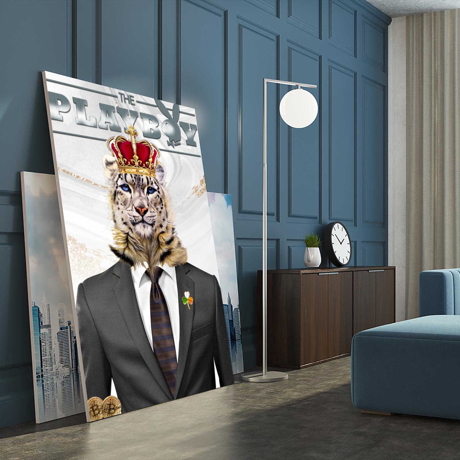 The King by Carole St-Germain on GIANT ART - red pop tiger