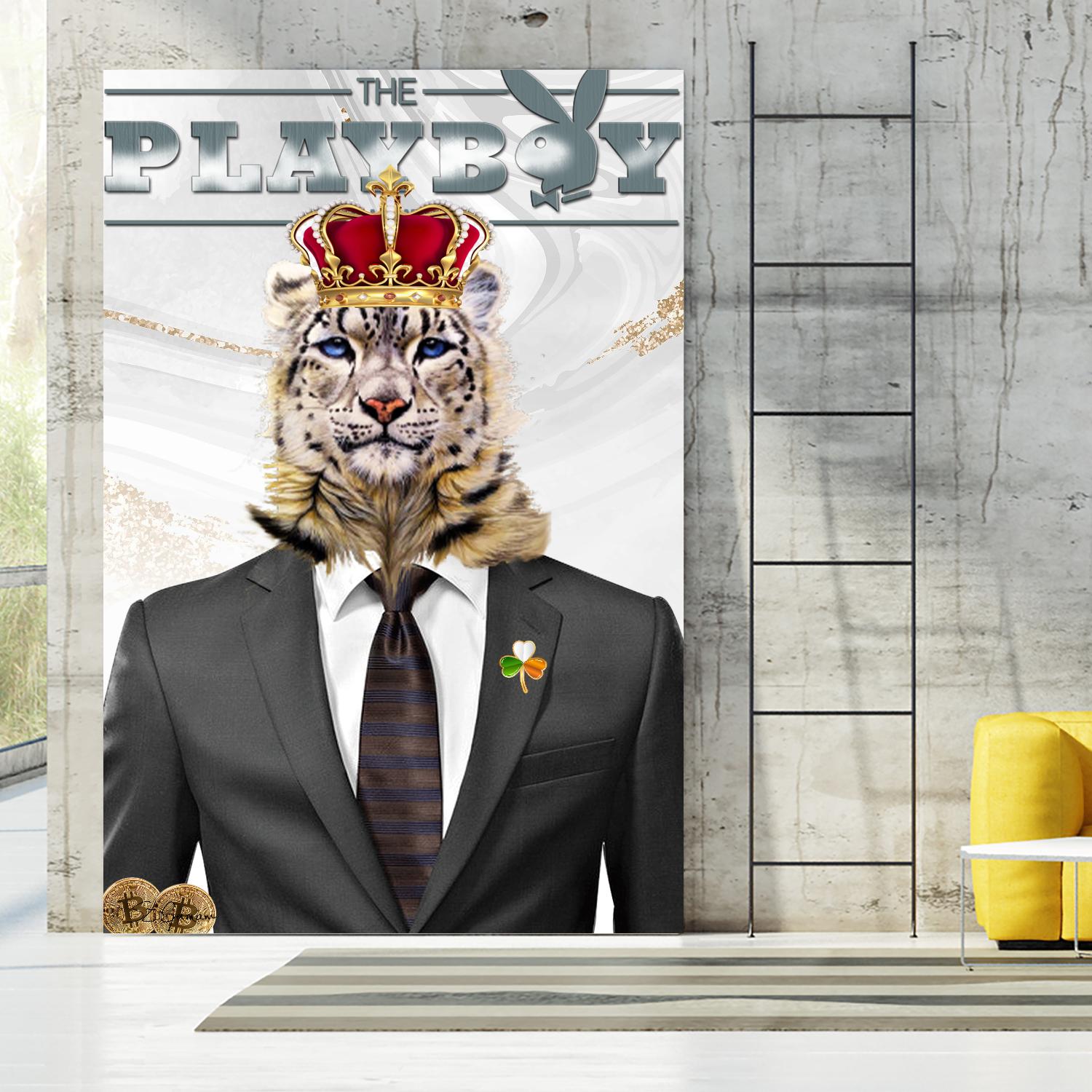 The King by Carole St-Germain on GIANT ART - red pop tiger