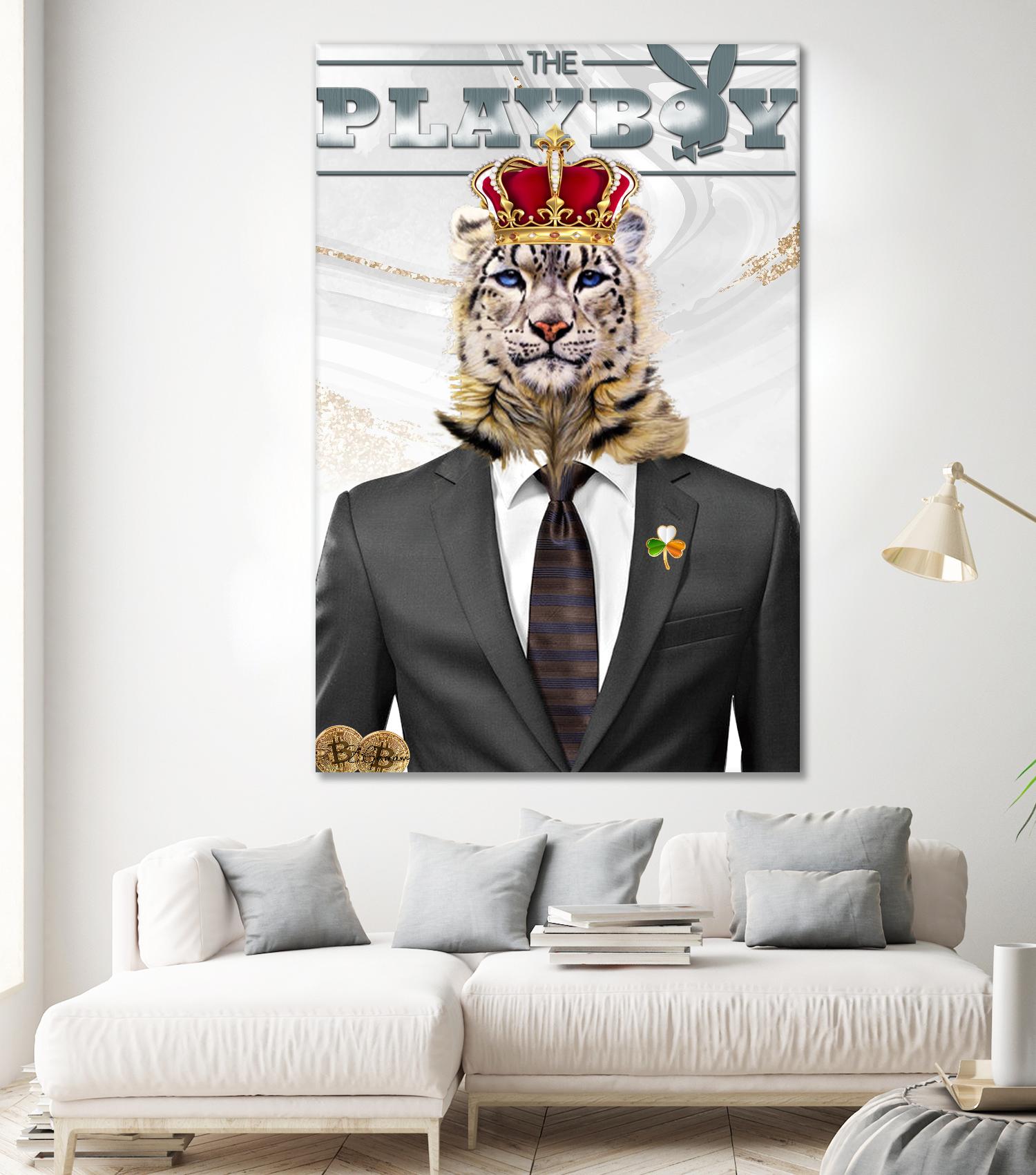 The King by Carole St-Germain on GIANT ART - red pop tiger