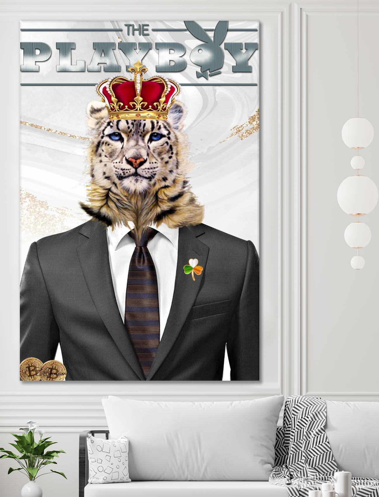 The King by Carole St-Germain on GIANT ART - red pop tiger