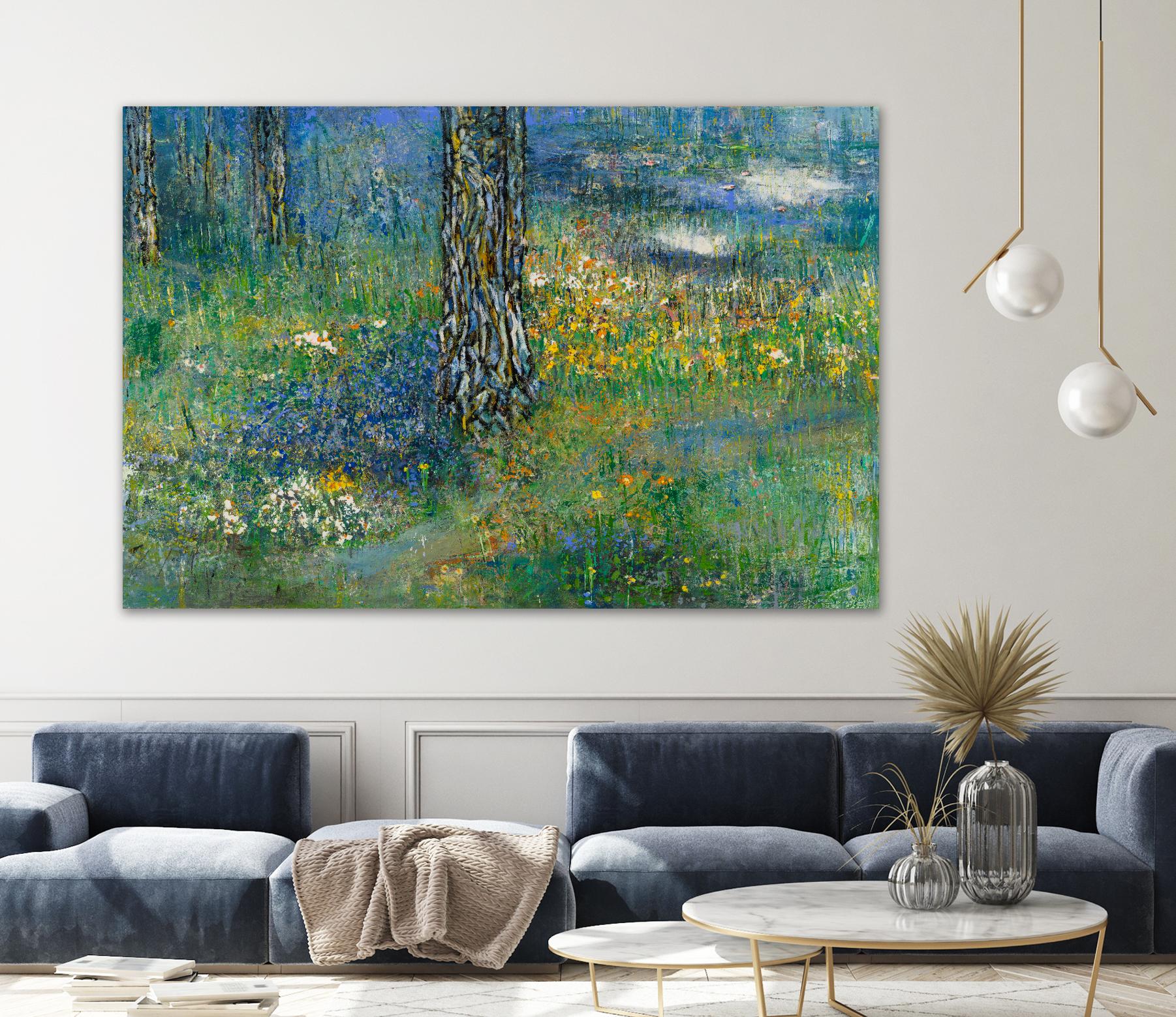 Guy L'heureux I by Diane Lambin on GIANT ART - green abstract forest