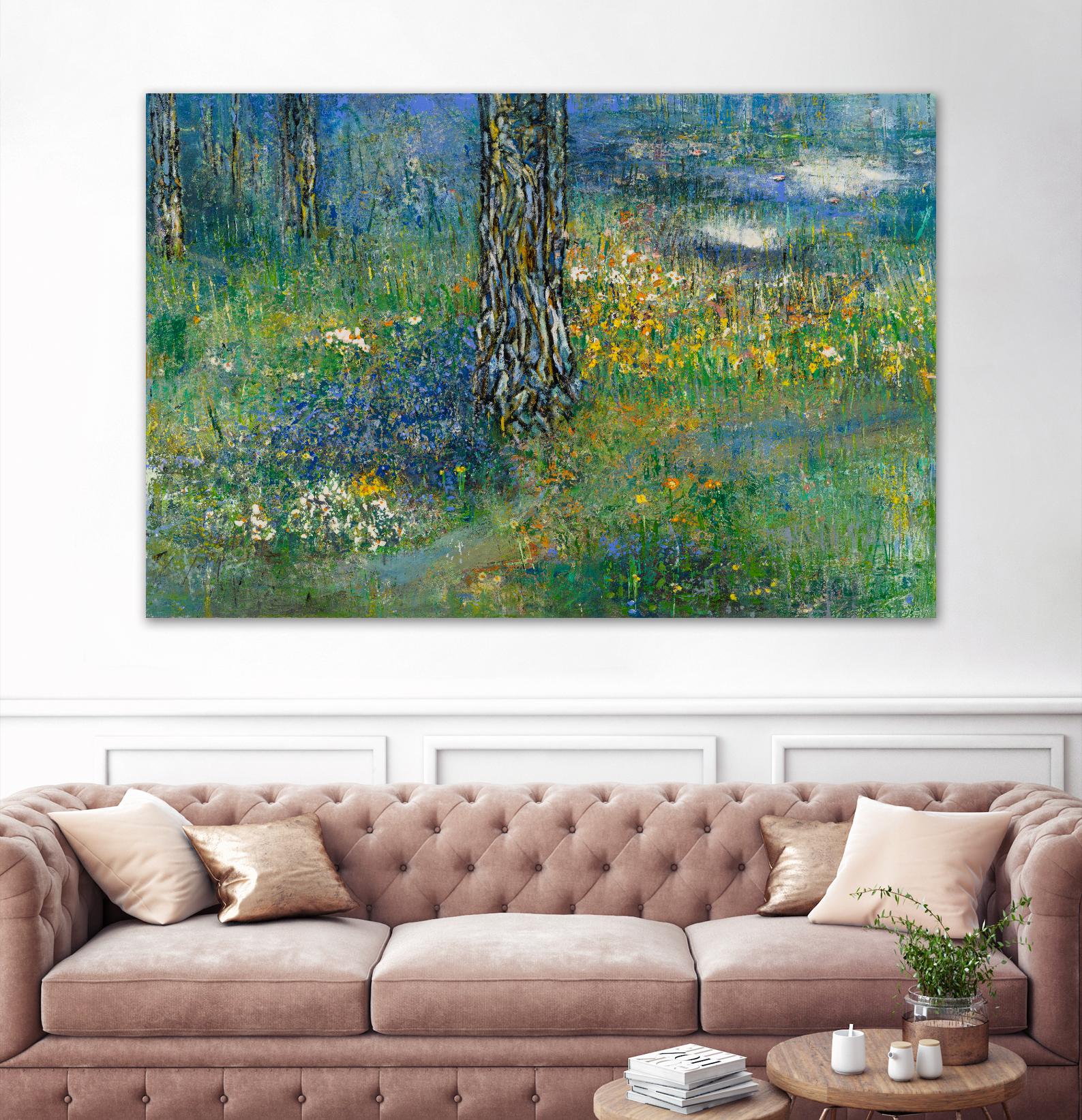 Guy L'heureux I by Diane Lambin on GIANT ART - green abstract forest