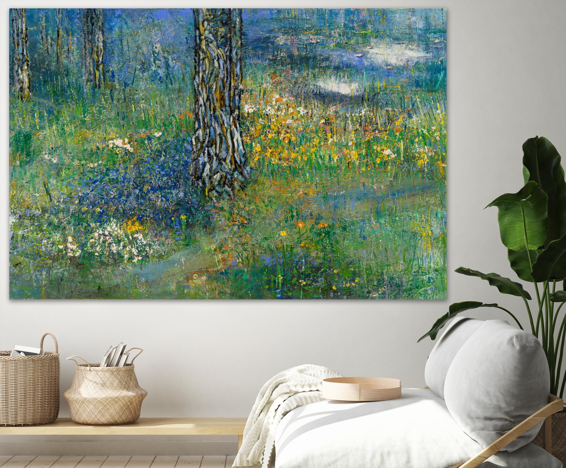 Guy L'heureux I by Diane Lambin on GIANT ART - green abstract forest