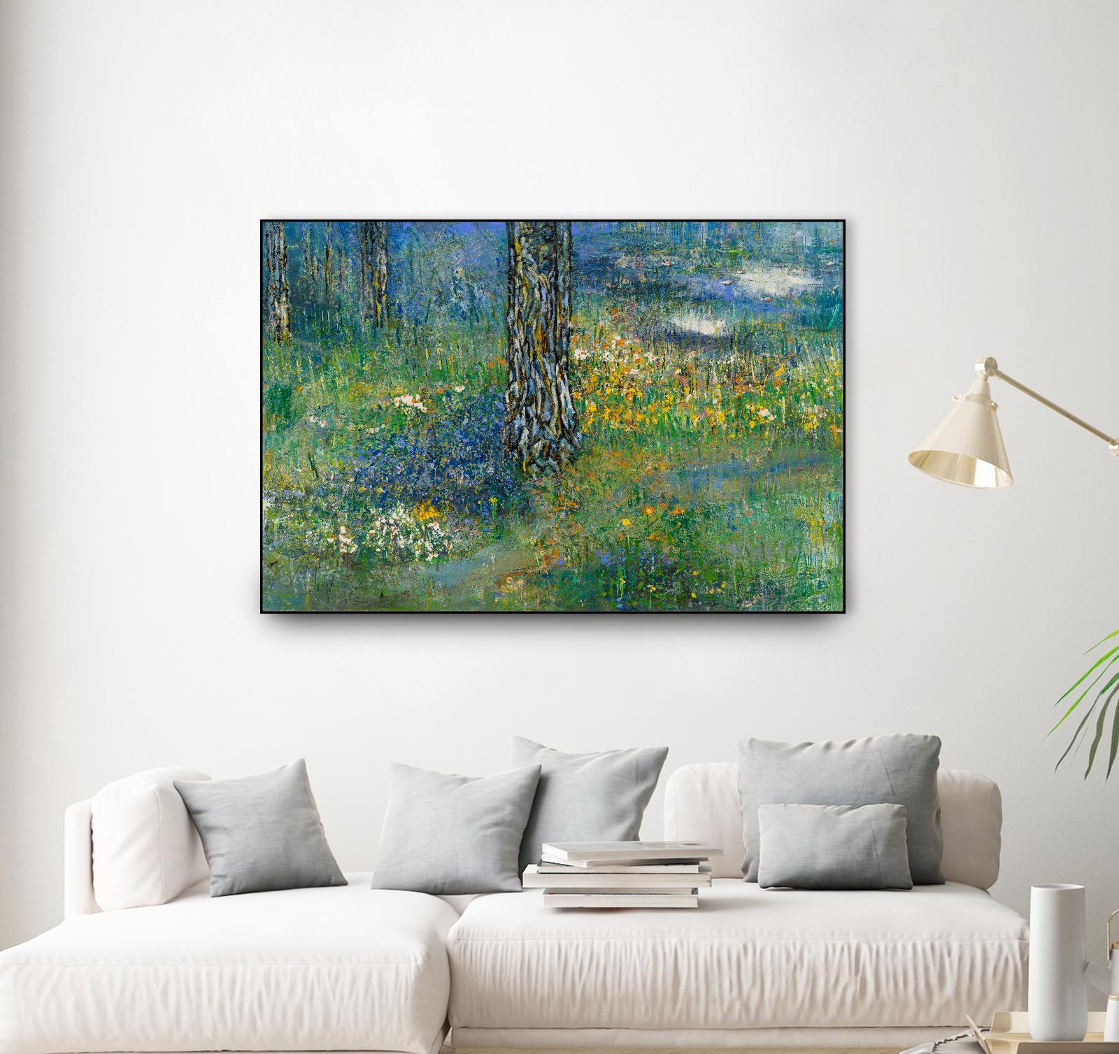 Guy L'heureux I by Diane Lambin on GIANT ART - green abstract forest