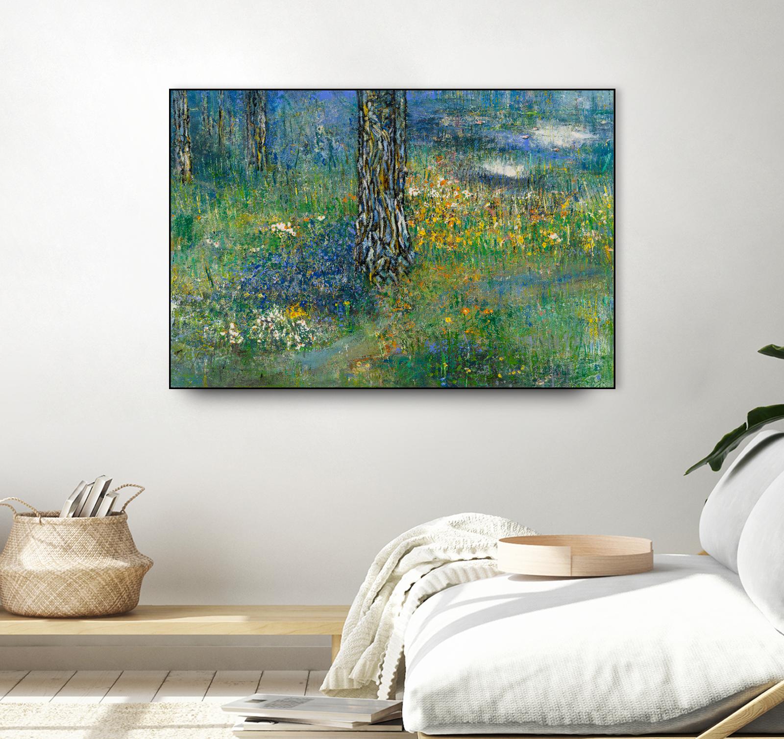 Guy L'heureux I by Diane Lambin on GIANT ART - green abstract forest