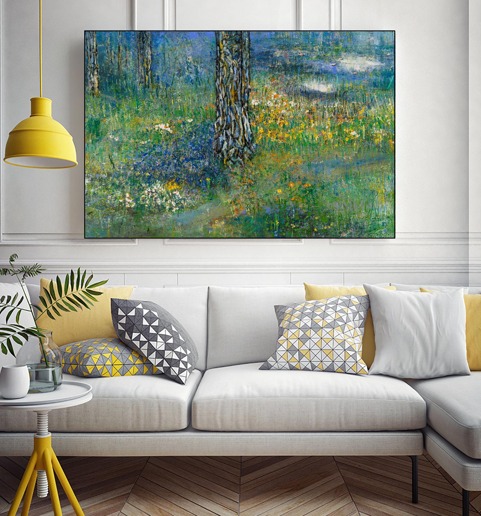 Guy L'heureux I by Diane Lambin on GIANT ART - green abstract forest