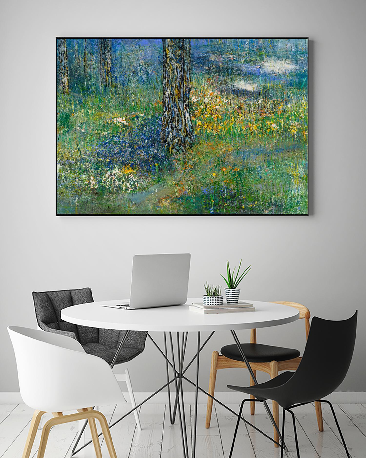 Guy L'heureux I by Diane Lambin on GIANT ART - green abstract forest