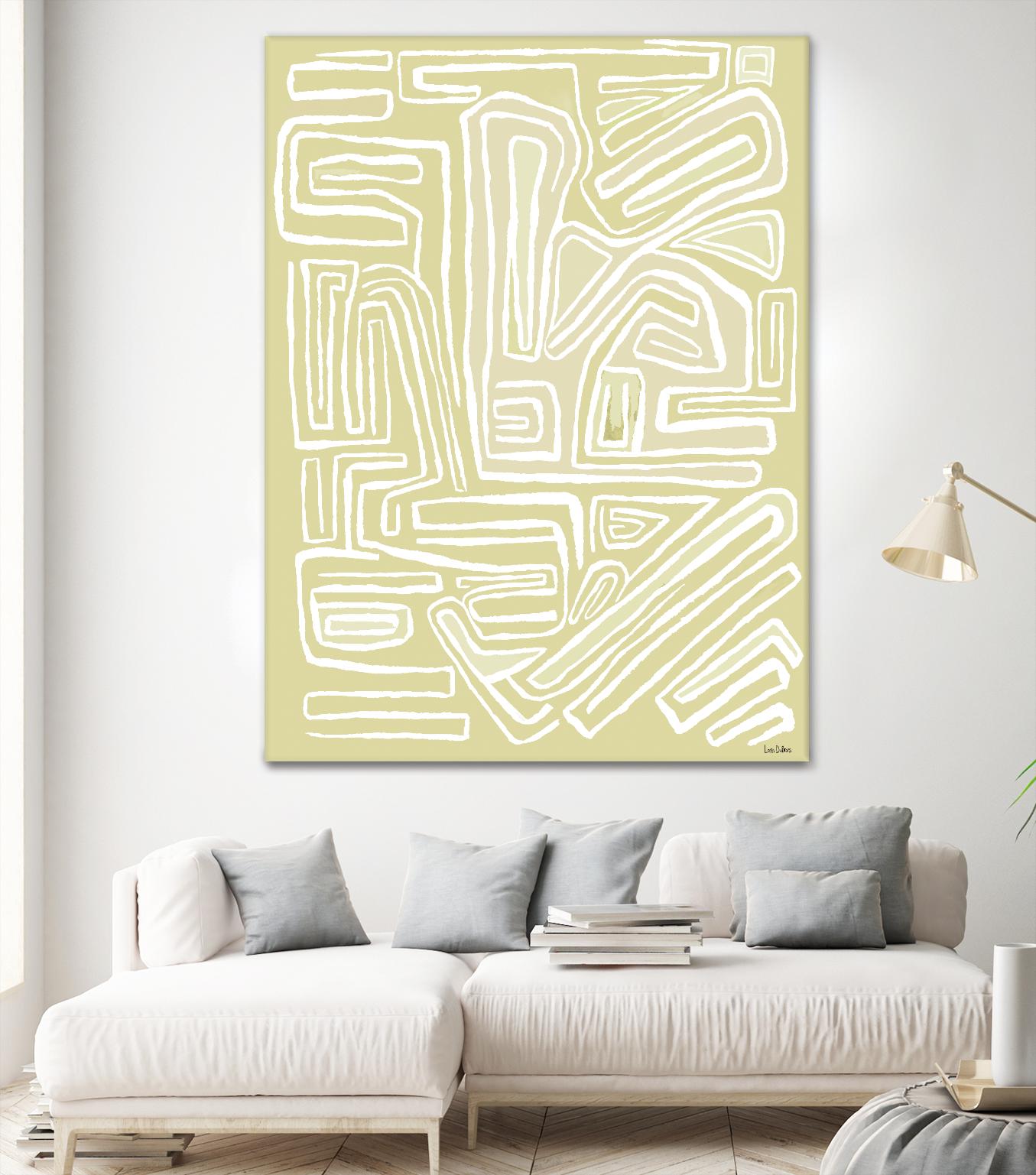 Centric - Beach - 19 by Lori Dubois on GIANT ART - beige linear pastel