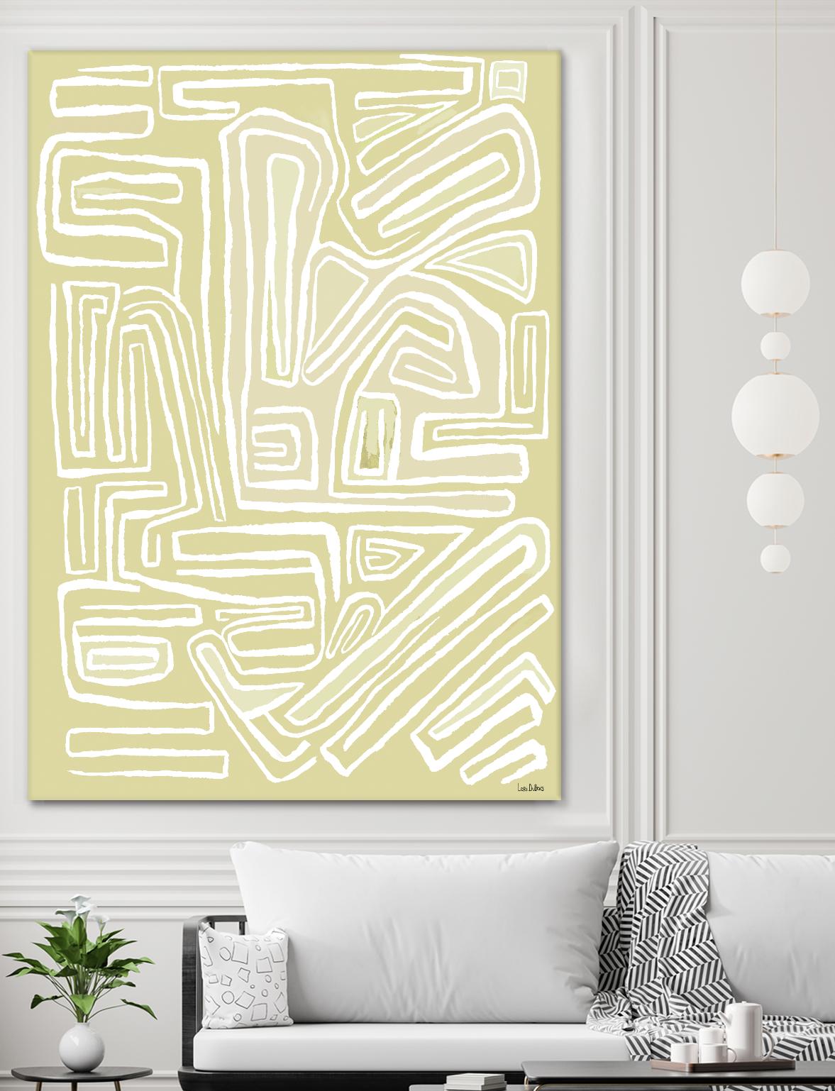Centric - Beach - 19 by Lori Dubois on GIANT ART - beige linear pastel