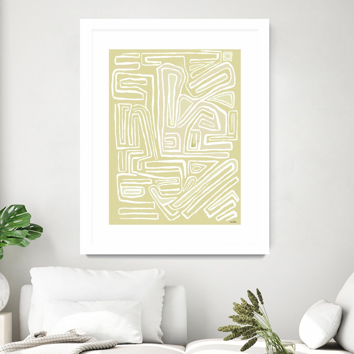 Centric - Beach - 19 by Lori Dubois on GIANT ART - beige linear pastel