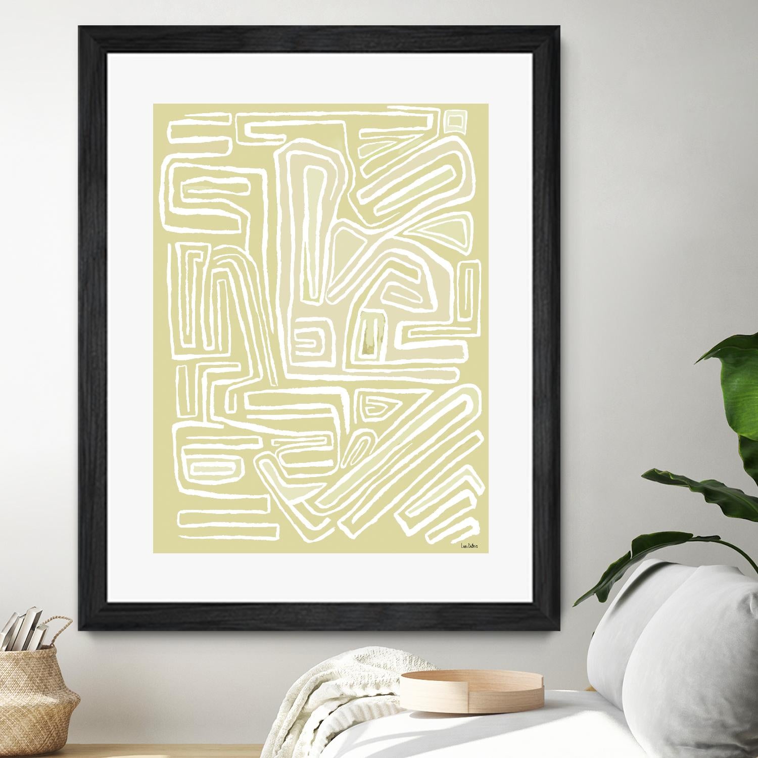 Centric - Beach - 19 by Lori Dubois on GIANT ART - beige linear pastel