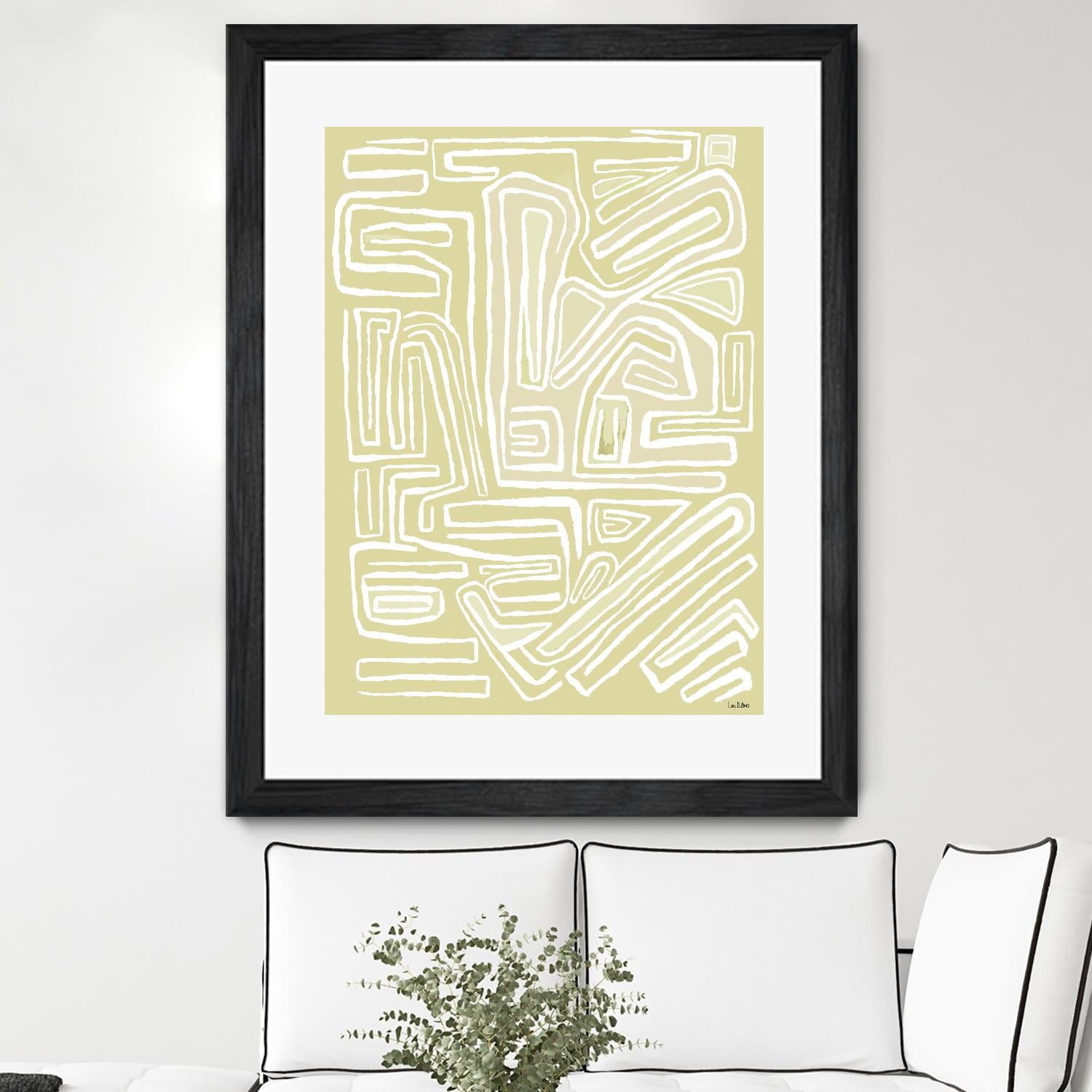 Centric - Beach - 19 by Lori Dubois on GIANT ART - beige linear pastel
