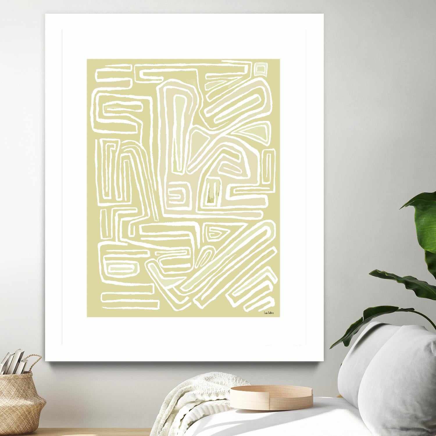 Centric - Beach - 19 by Lori Dubois on GIANT ART - beige linear pastel