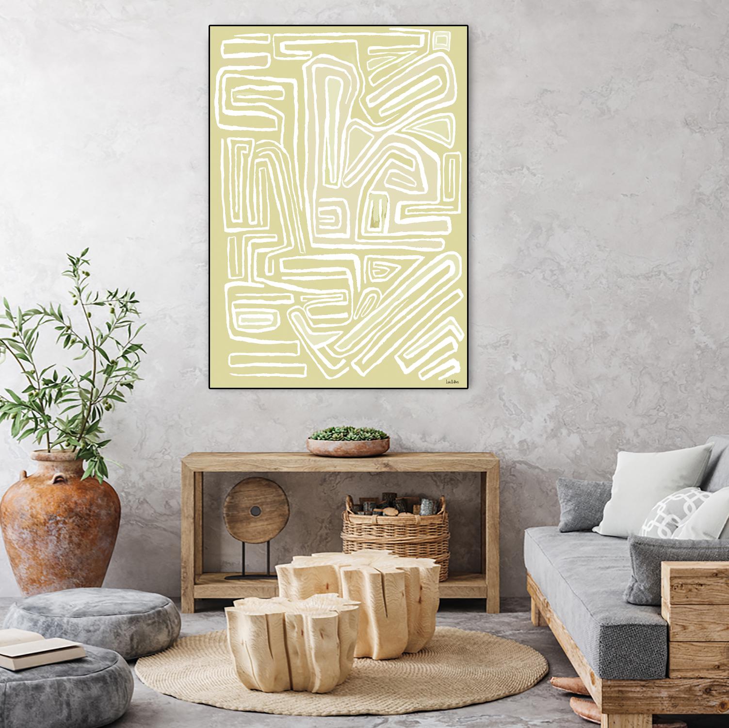 Centric - Beach - 19 by Lori Dubois on GIANT ART - beige linear pastel