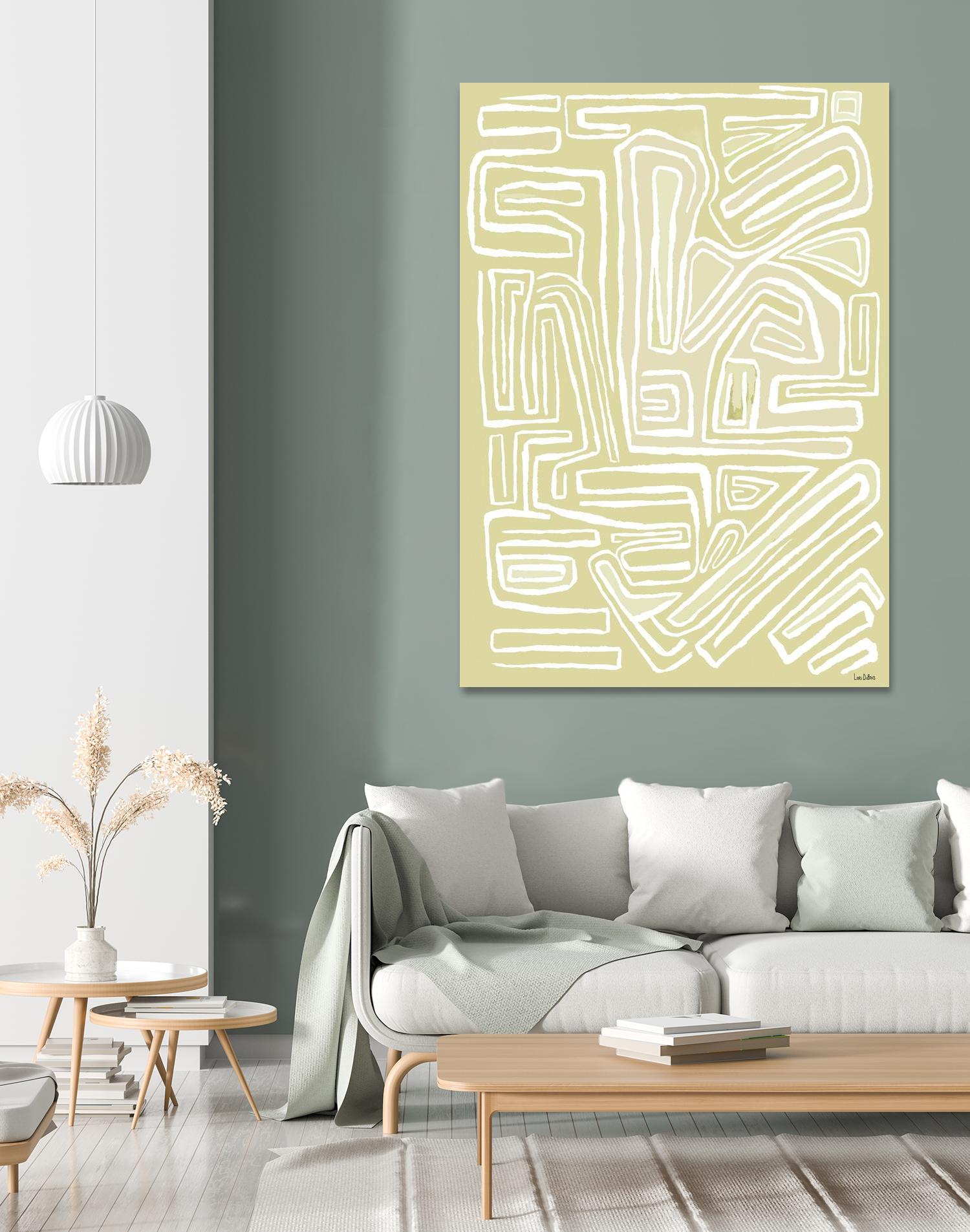 Centric - Beach - 19 by Lori Dubois on GIANT ART - beige linear pastel