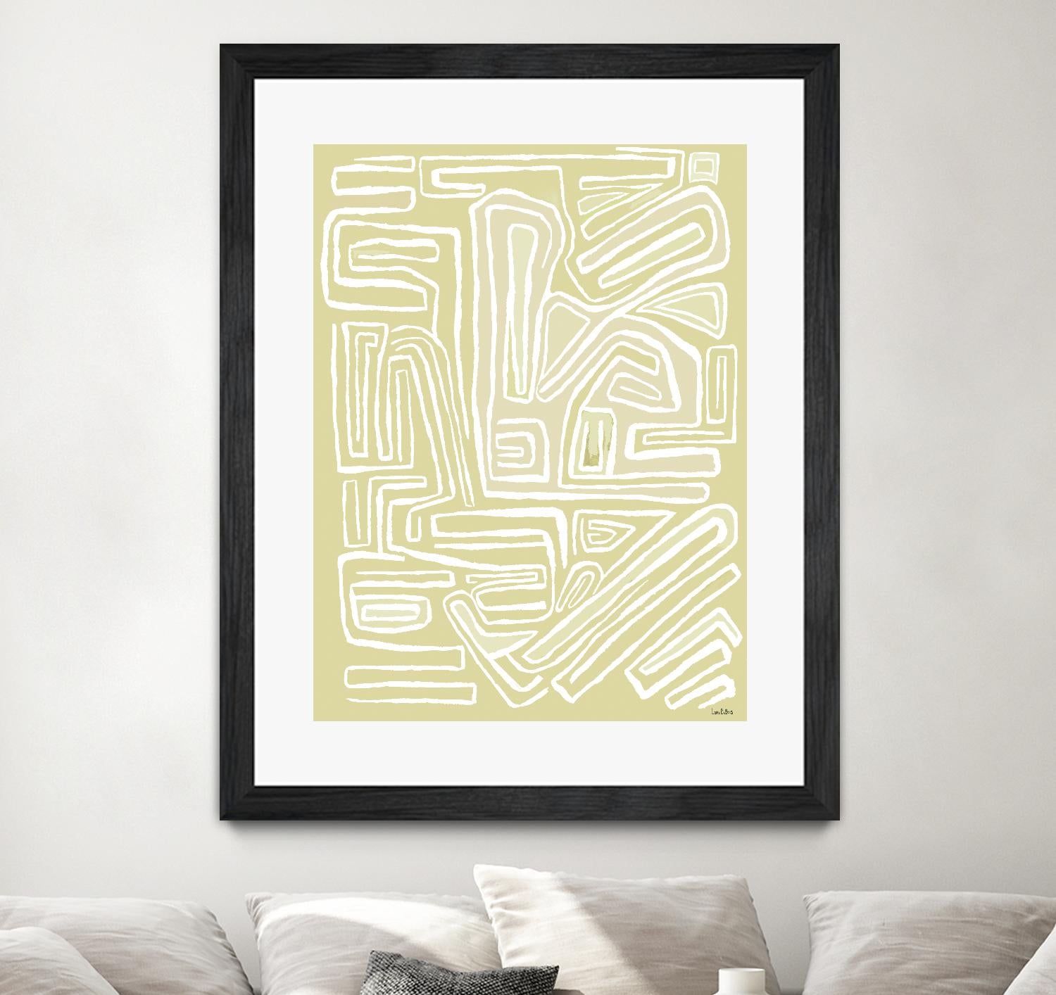 Centric - Beach - 19 by Lori Dubois on GIANT ART - beige linear pastel