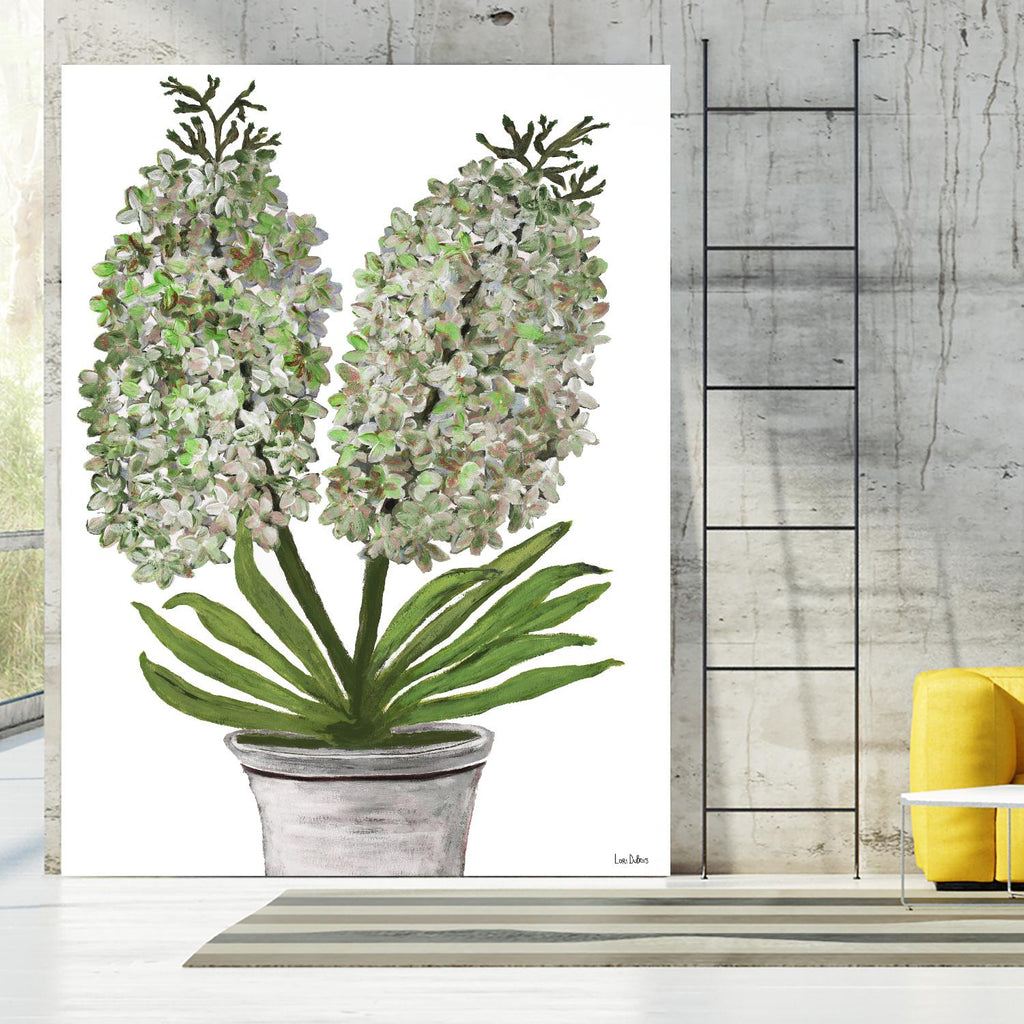 Summer Bloom - Lavender - Blue-11 by Lori Dubois on GIANT ART - green floral pot