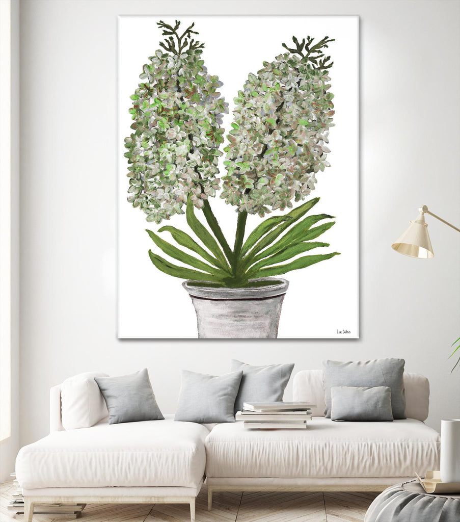 Summer Bloom - Lavender - Blue-11 by Lori Dubois on GIANT ART - green floral pot