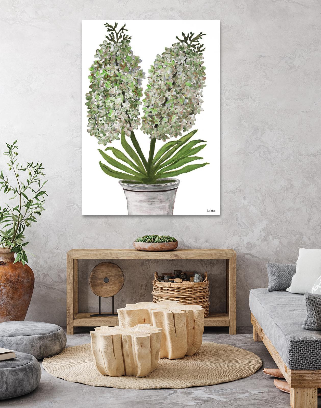 Summer Bloom - Lavender - Blue-11 by Lori Dubois on GIANT ART - green floral pot
