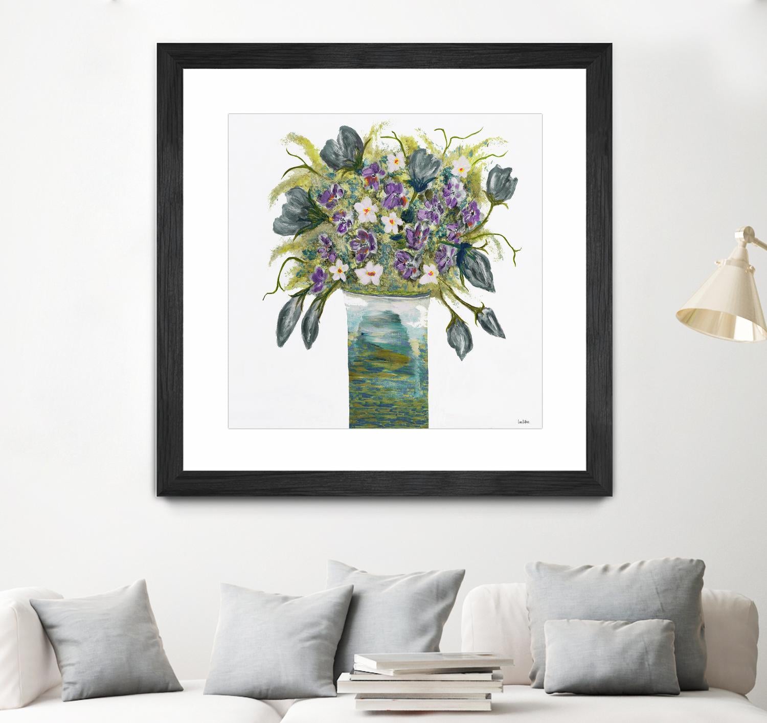 Garden Bouquet - Blue - 4 by Lori Dubois on GIANT ART - white floral bouquet