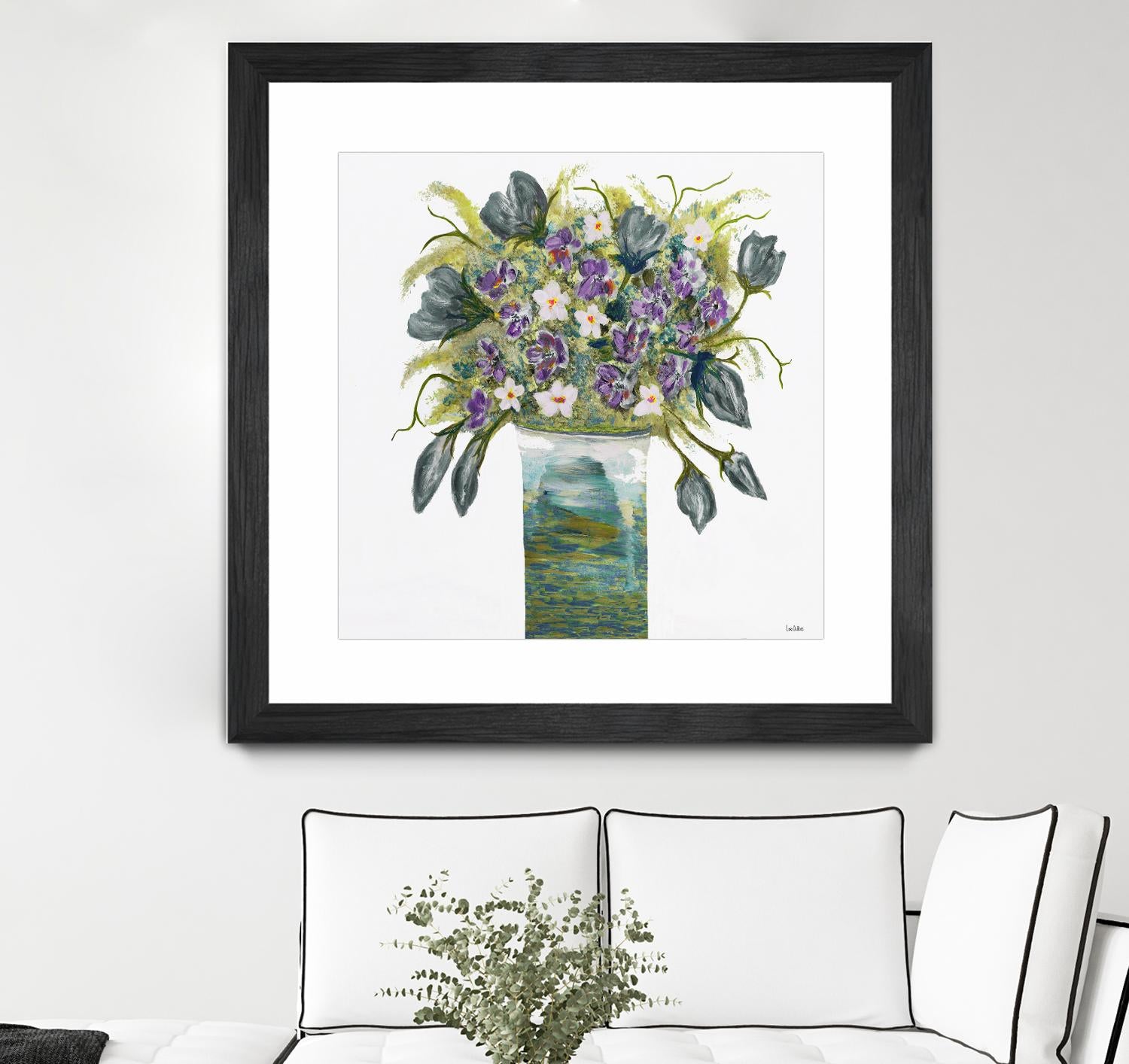 Garden Bouquet - Blue - 4 by Lori Dubois on GIANT ART - white floral bouquet