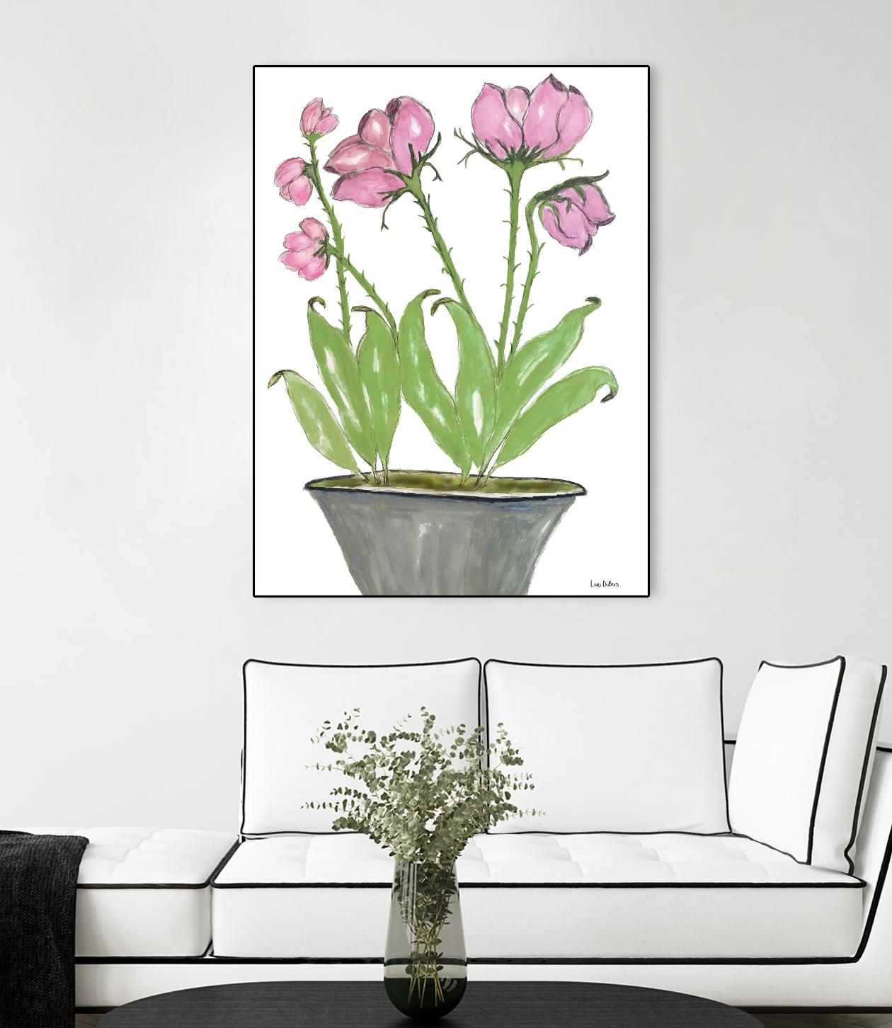 Summer Sequel – Pink -2 by Lori Dubois on GIANT ART - pink botanical plante dans un pot