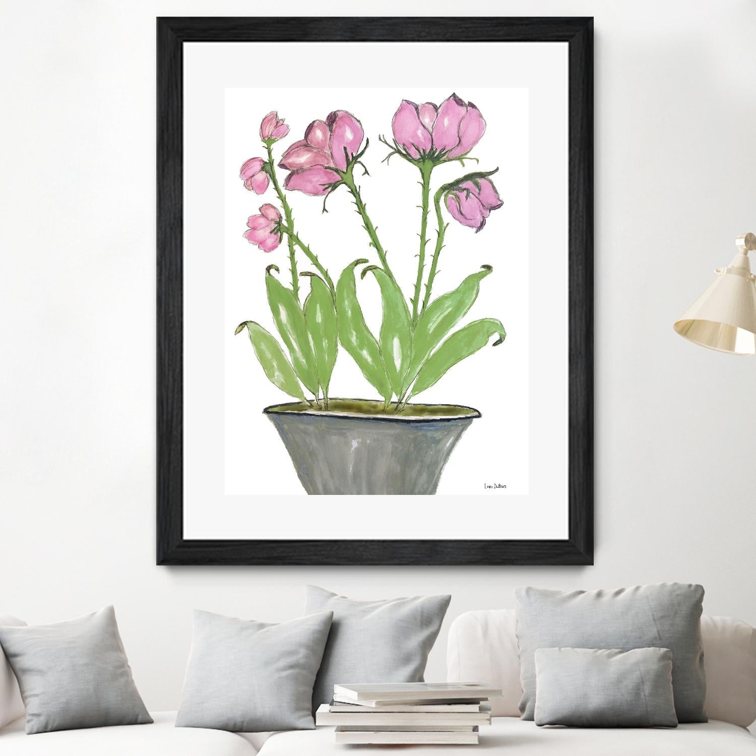 Summer Sequel – Pink -2 by Lori Dubois on GIANT ART - pink botanical plante dans un pot