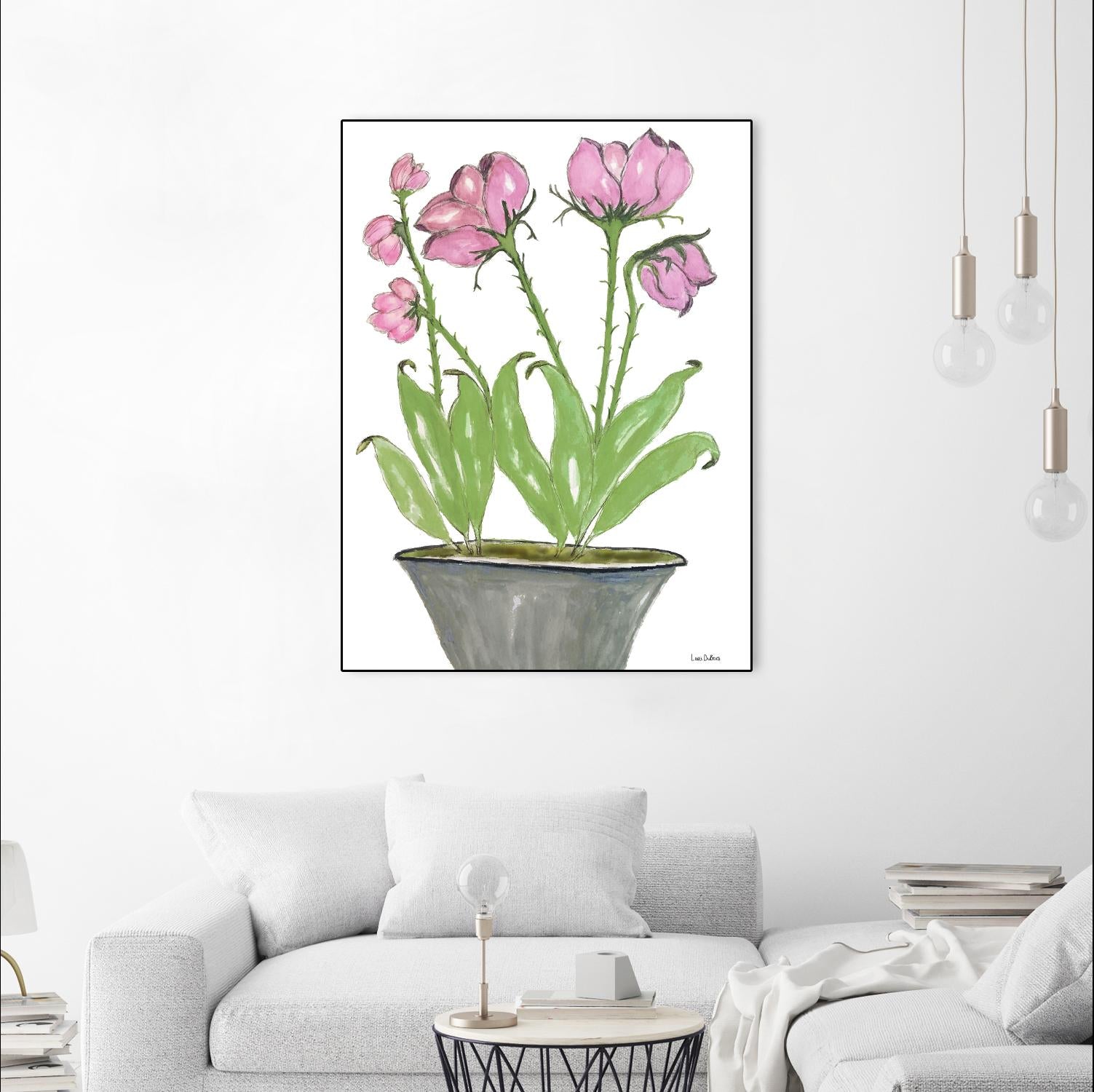 Summer Sequel – Pink -2 by Lori Dubois on GIANT ART - pink botanical plante dans un pot