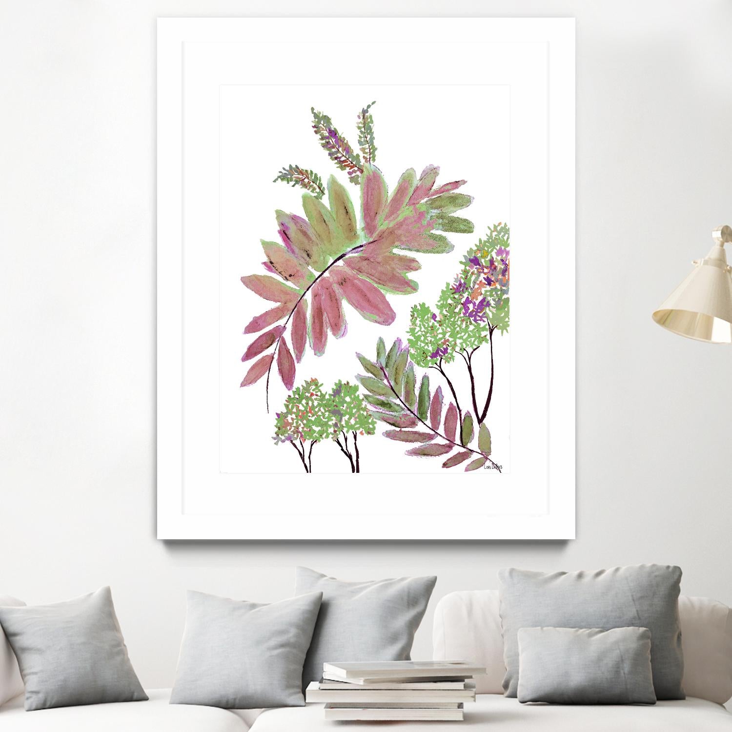 Mimosa - Magenta - 13 by Lori Dubois on GIANT ART - pink botanical leaves