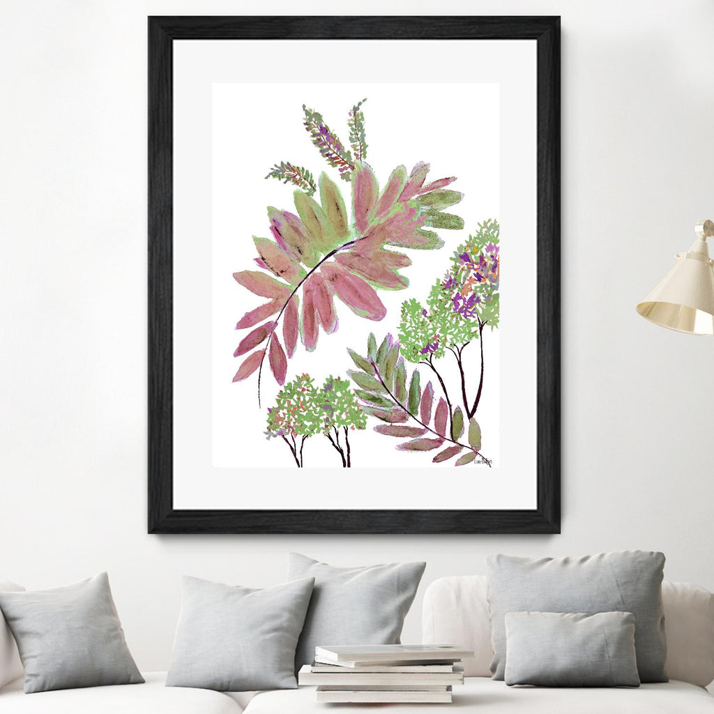 Mimosa - Magenta - 13 by Lori Dubois on GIANT ART - pink botanical leaves