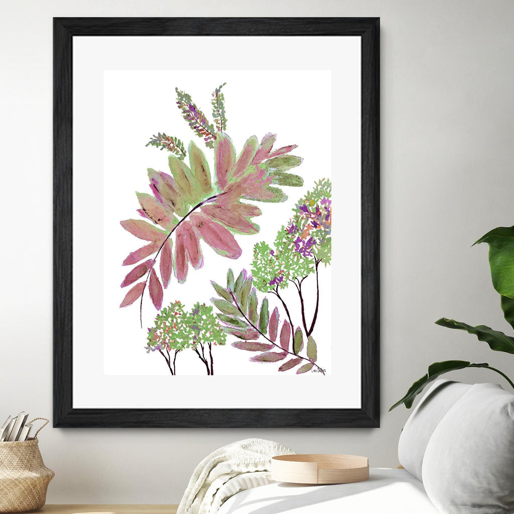 Mimosa - Magenta - 13 by Lori Dubois on GIANT ART - pink botanical leaves