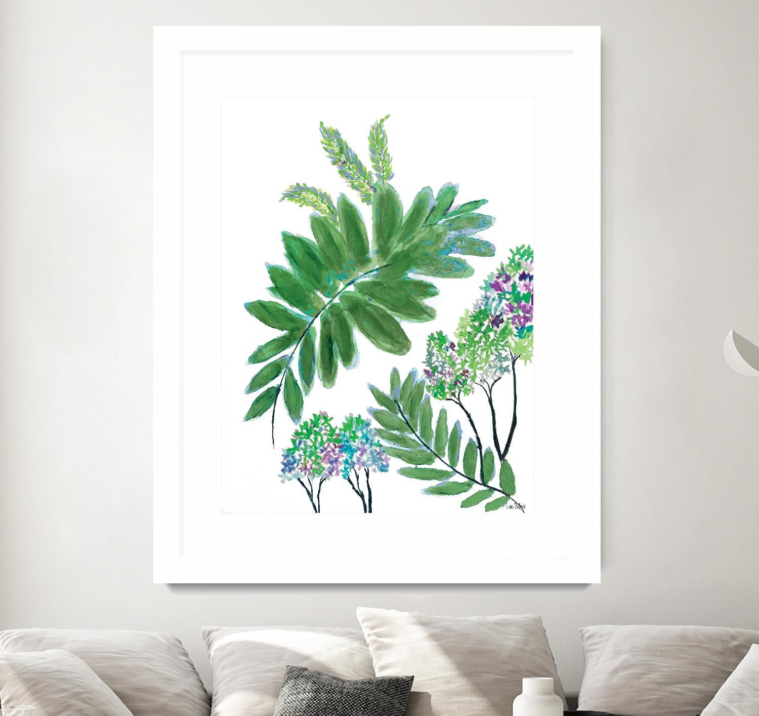 Mimosa - Moss - 15 by Lori Dubois on GIANT ART - green botanical leaves