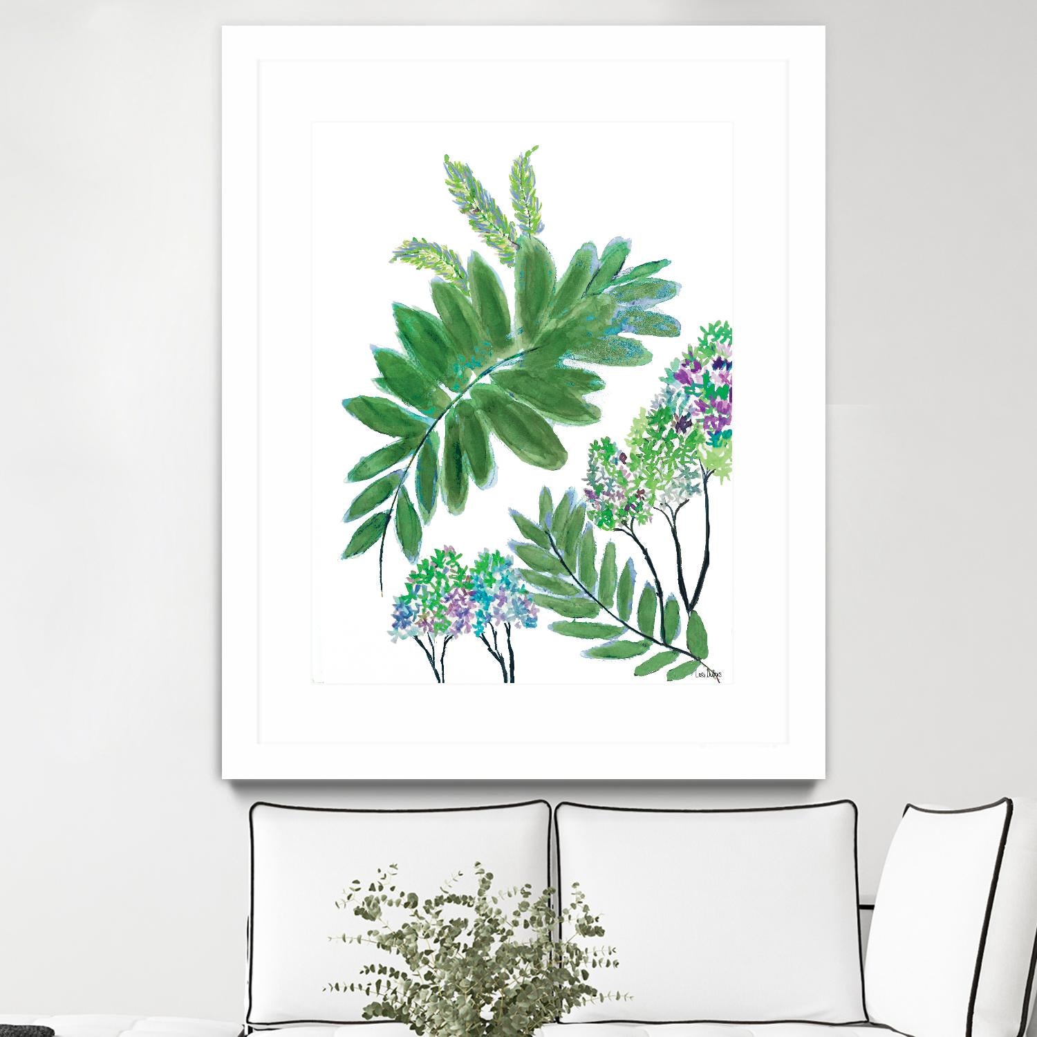 Mimosa - Moss - 15 by Lori Dubois on GIANT ART - green botanical leaves