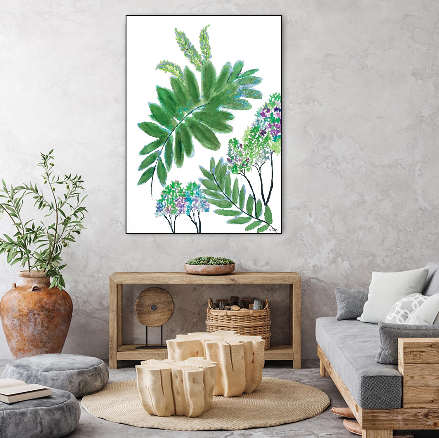 Mimosa - Moss - 15 by Lori Dubois on GIANT ART - green botanical leaves