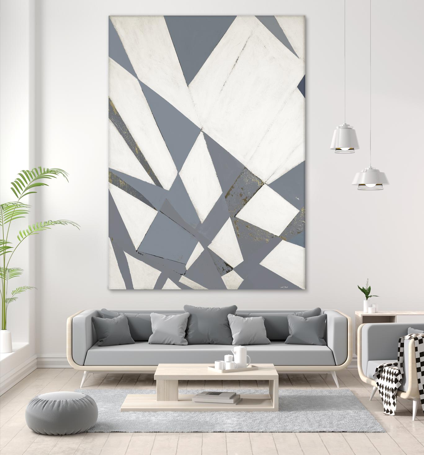 Nautical Flags – Gray - 1 by Lori Dubois on GIANT ART - grey abstract forme géométrique