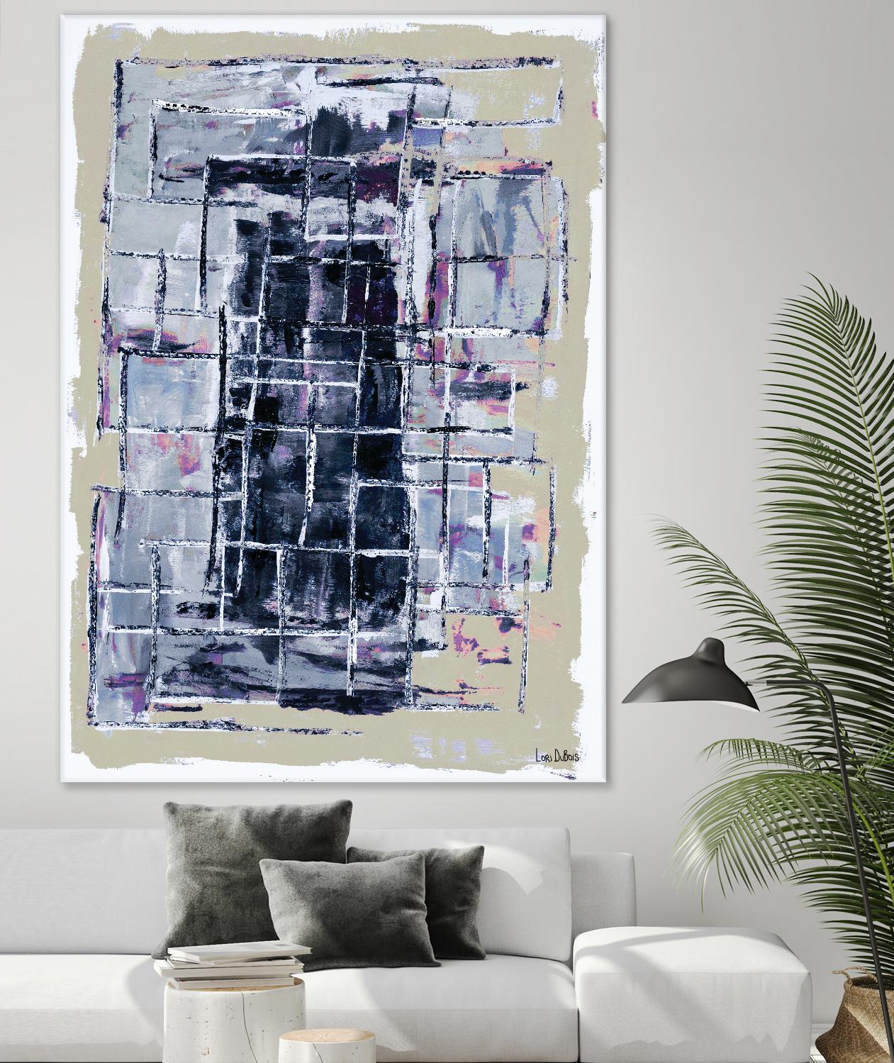 Gates – Neutral Navy - 1 by Lori Dubois on GIANT ART - black linear