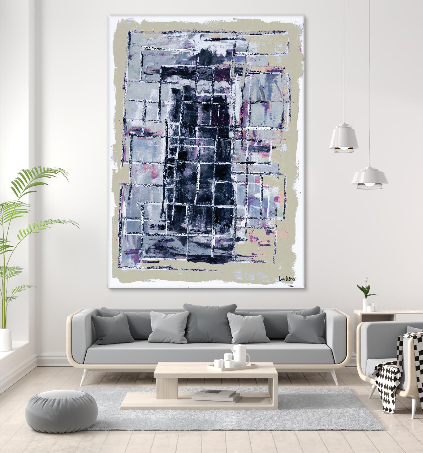 Gates – Neutral Navy - 1 by Lori Dubois on GIANT ART - black linear
