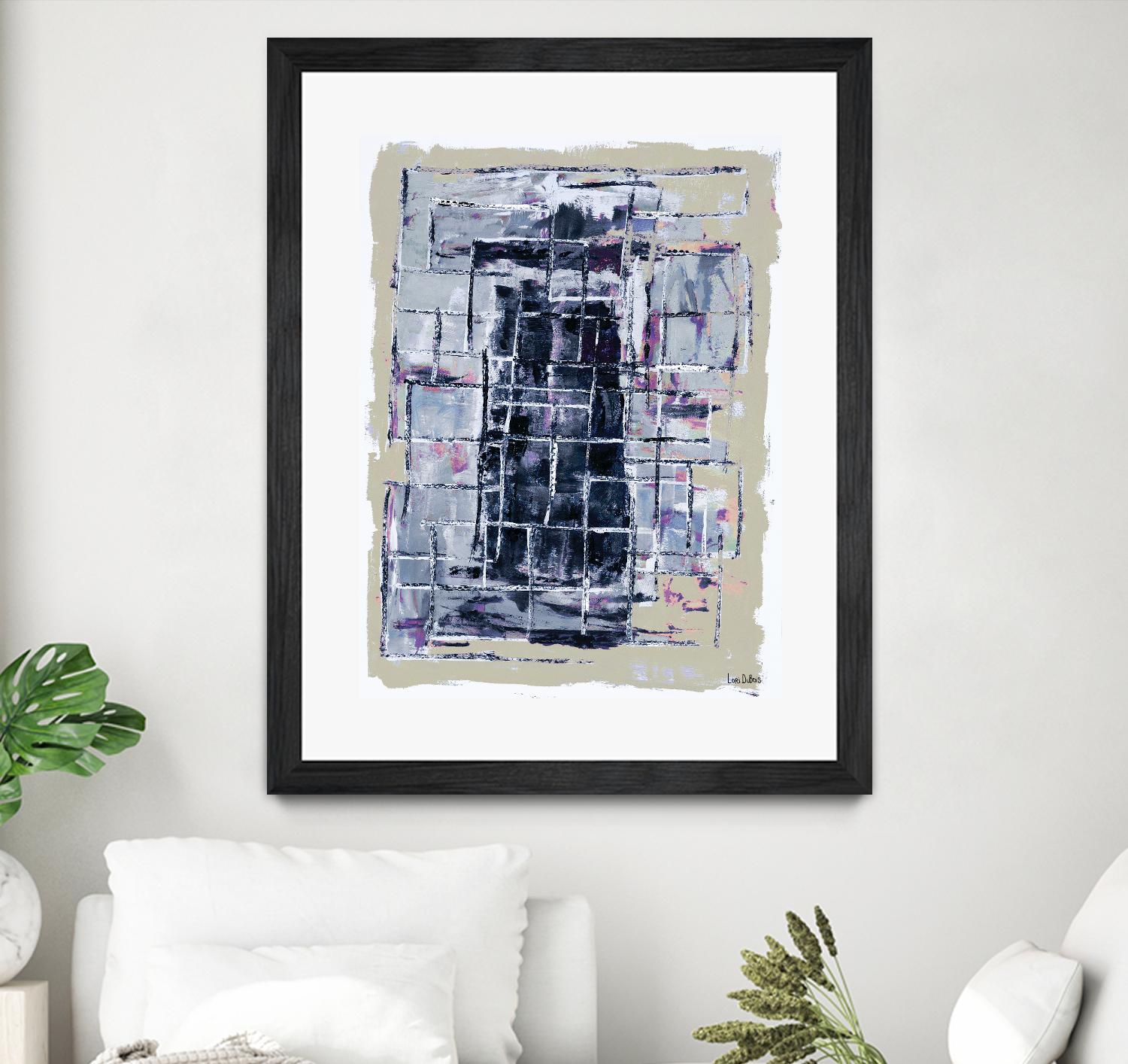 Gates – Neutral Navy - 1 by Lori Dubois on GIANT ART - black linear