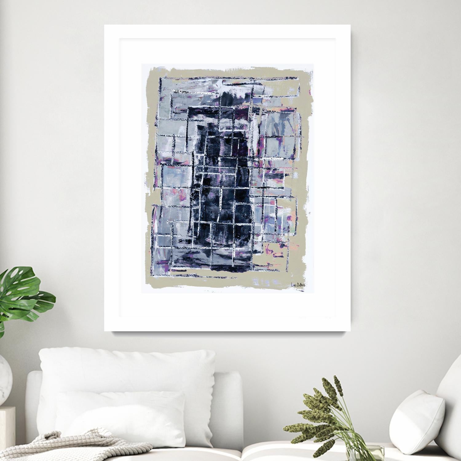 Gates – Neutral Navy - 1 by Lori Dubois on GIANT ART - black linear