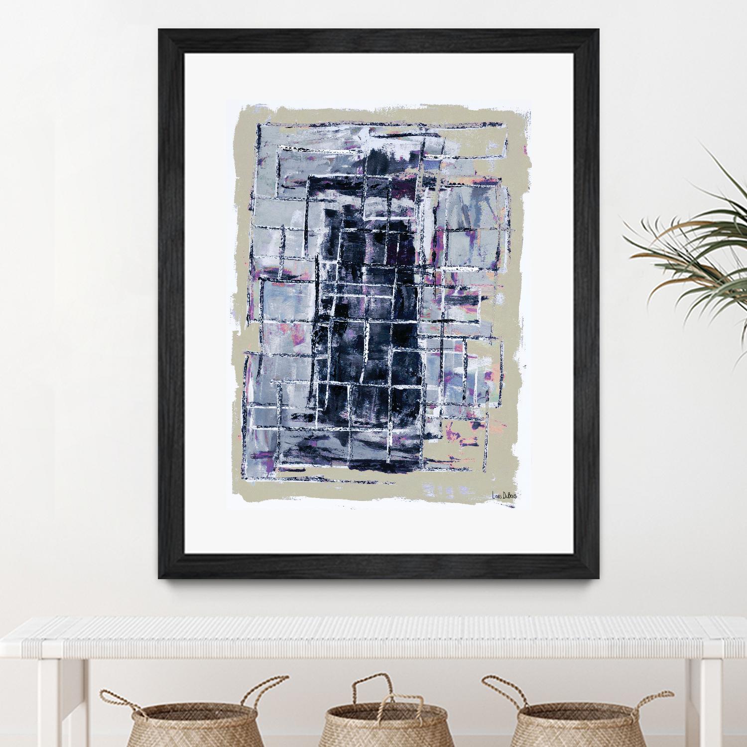 Gates – Neutral Navy - 1 by Lori Dubois on GIANT ART - black linear