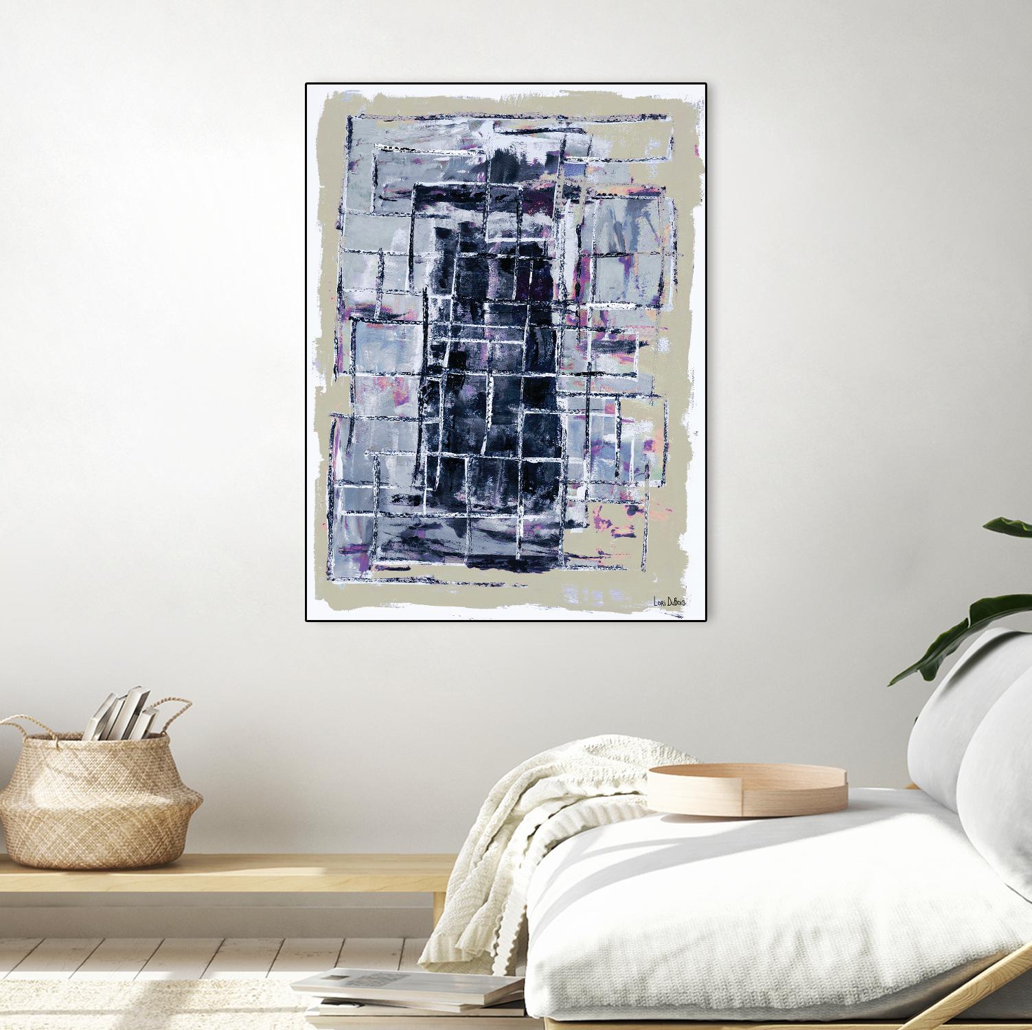 Gates – Neutral Navy - 1 by Lori Dubois on GIANT ART - black linear