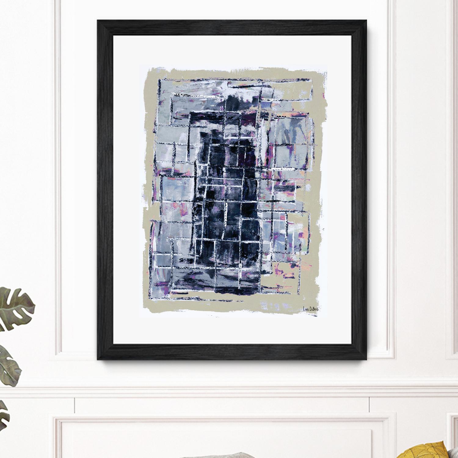 Gates – Neutral Navy - 1 by Lori Dubois on GIANT ART - black linear