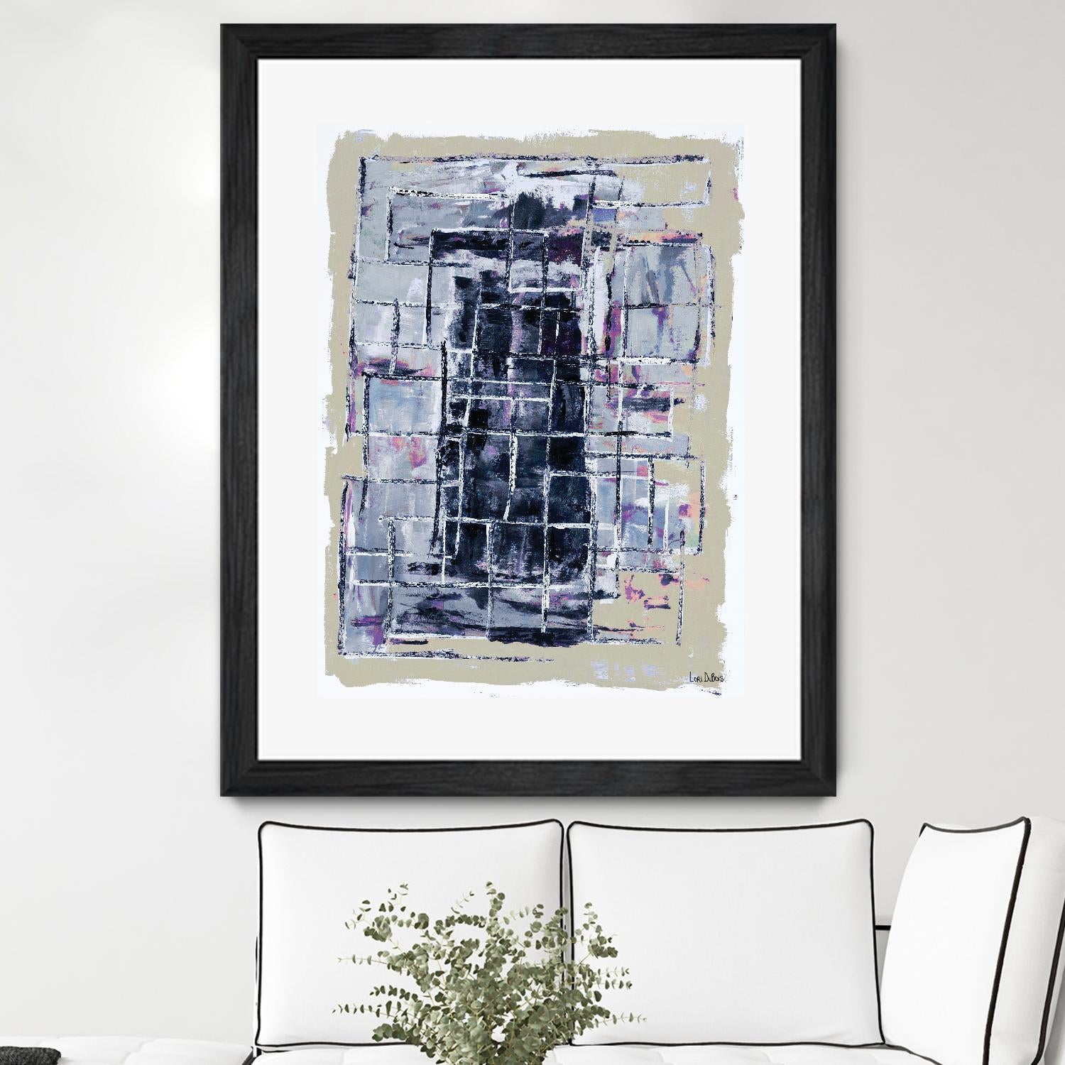 Gates – Neutral Navy - 1 by Lori Dubois on GIANT ART - black linear