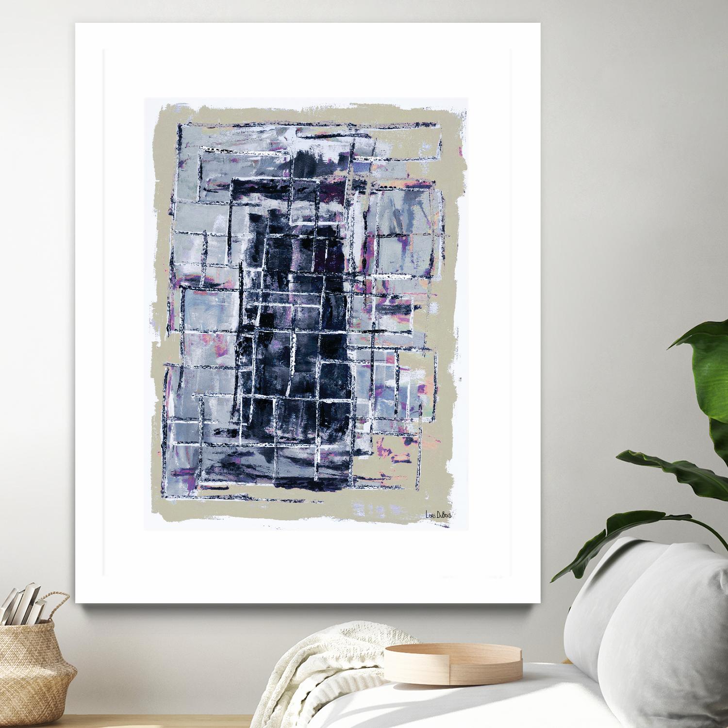 Gates – Neutral Navy - 1 by Lori Dubois on GIANT ART - black linear