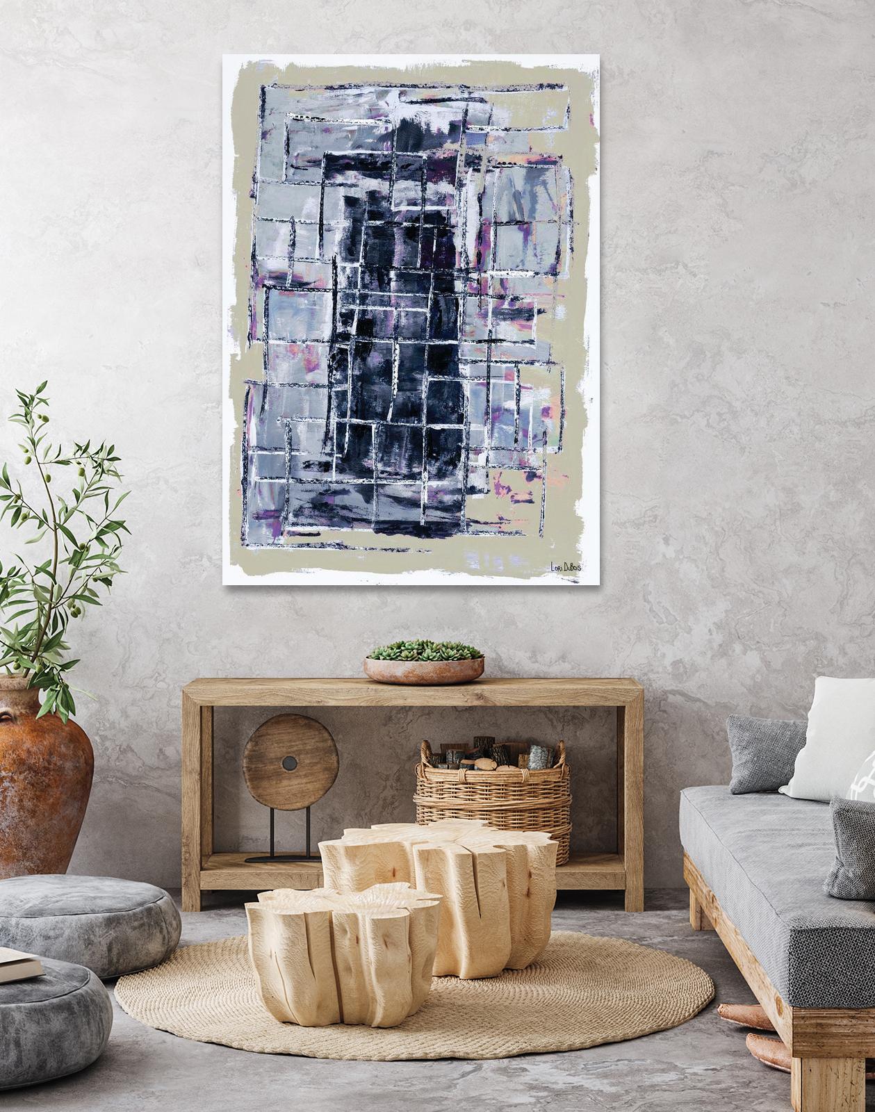 Gates – Neutral Navy - 1 by Lori Dubois on GIANT ART - black linear