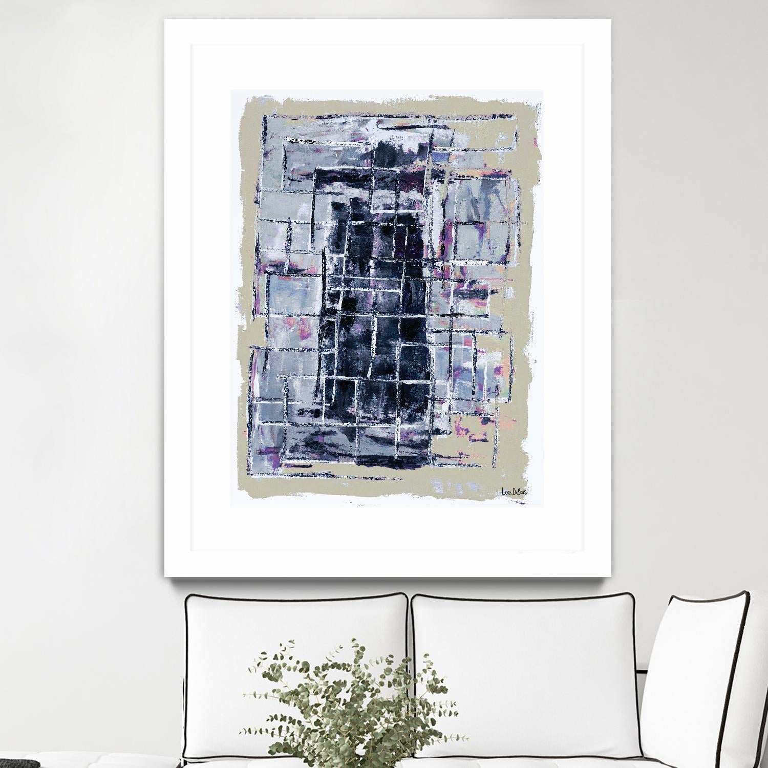 Gates – Neutral Navy - 1 by Lori Dubois on GIANT ART - black linear